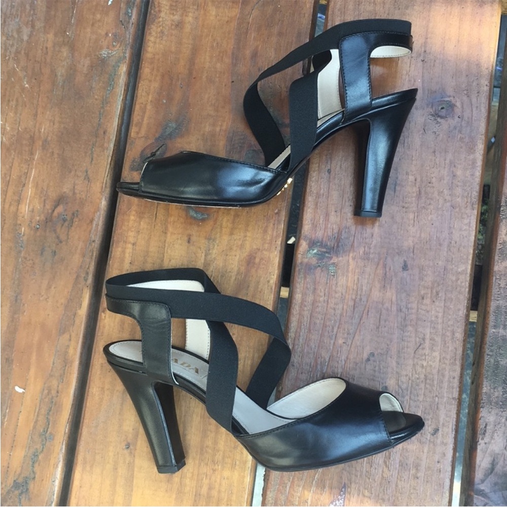 Vintage Prada Elegant Black Strappy Heels